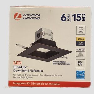 Lithonia Lighting LED OneUp Downlight Warm White Oil Rubbed Bronze Square